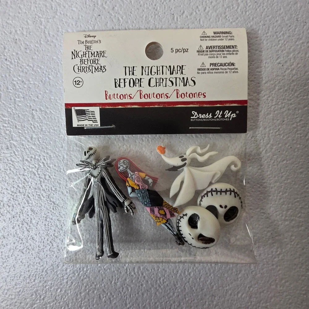 NEW Disney Dress It Up Buttons Lot 12 Packs Crafting Jack Skellington Toy Story